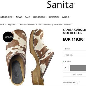 SANITA cow print clogs